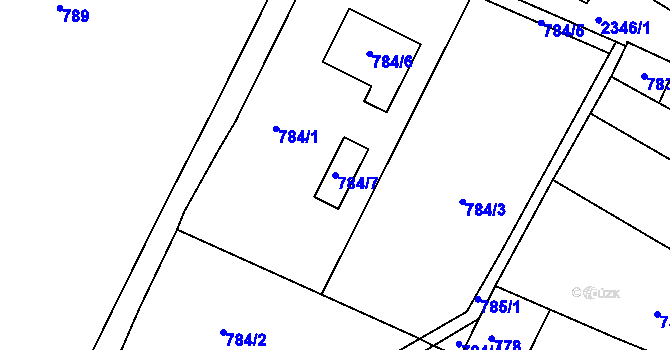 Parcela st. 784/7 v KÚ Březnice, Katastrální mapa