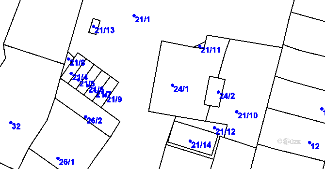 Parcela st. 24 v KÚ Březnice, Katastrální mapa