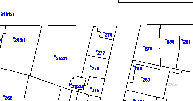 Parcela st. 277 v KÚ Březnice, Katastrální mapa