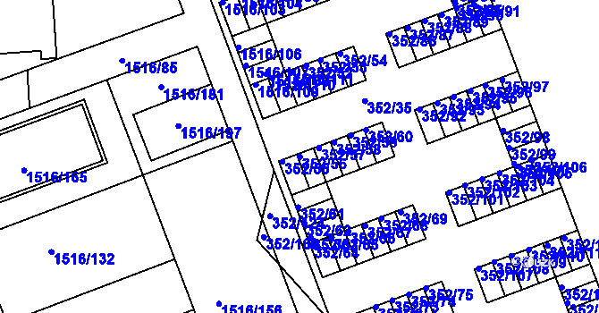 Parcela st. 352/56 v KÚ Březnice, Katastrální mapa