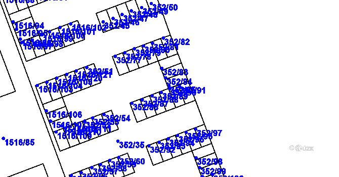 Parcela st. 352/90 v KÚ Březnice, Katastrální mapa