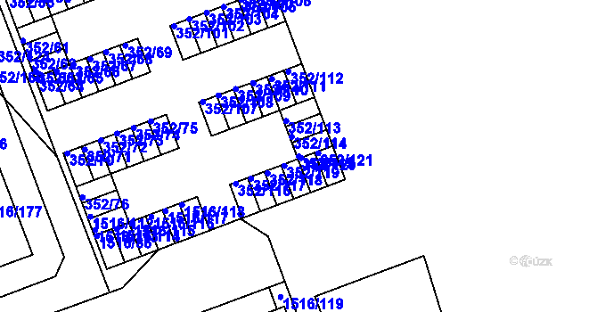 Parcela st. 352/115 v KÚ Březnice, Katastrální mapa