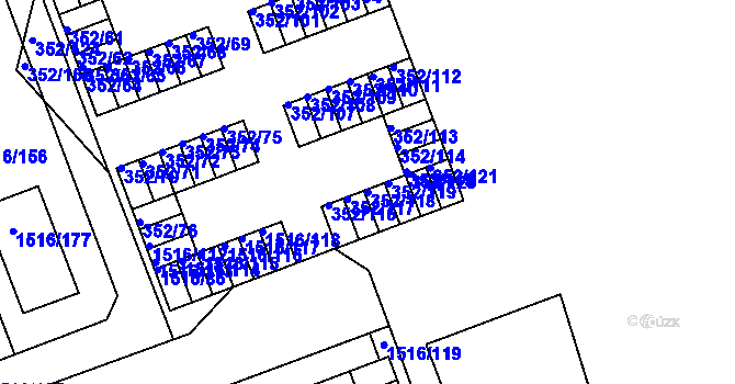 Parcela st. 352/118 v KÚ Březnice, Katastrální mapa