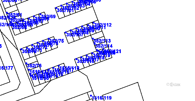Parcela st. 352/120 v KÚ Březnice, Katastrální mapa