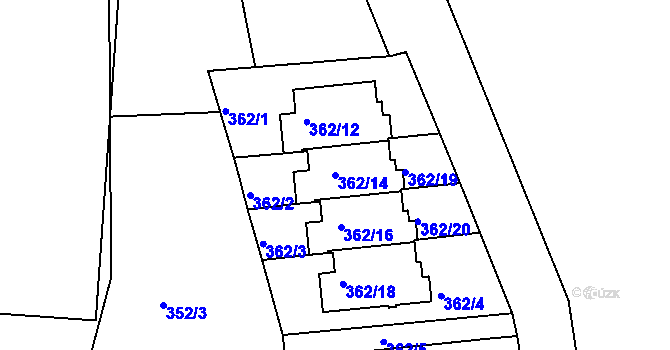 Parcela st. 362/14 v KÚ Březnice, Katastrální mapa