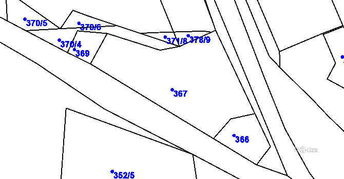 Parcela st. 367 v KÚ Březnice, Katastrální mapa
