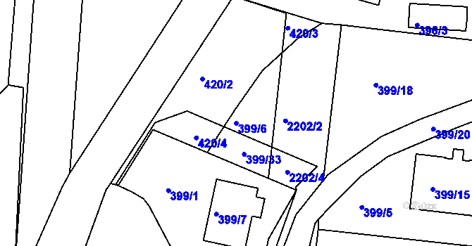 Parcela st. 399/6 v KÚ Březnice, Katastrální mapa