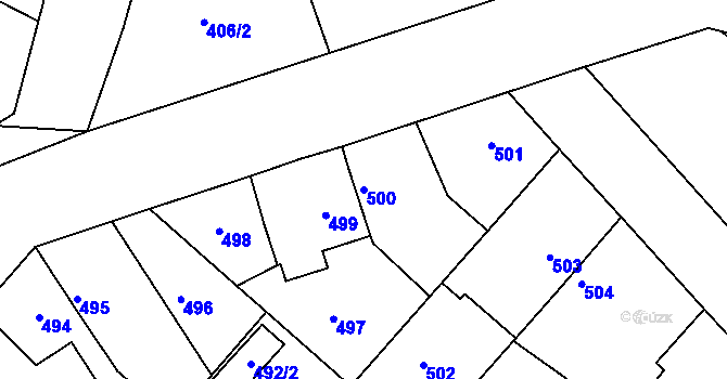 Parcela st. 500 v KÚ Březnice, Katastrální mapa