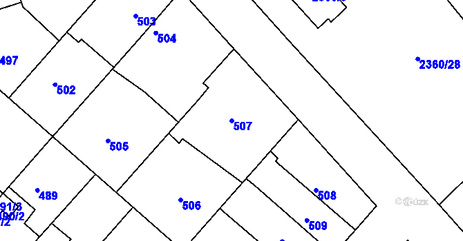 Parcela st. 507 v KÚ Březnice, Katastrální mapa