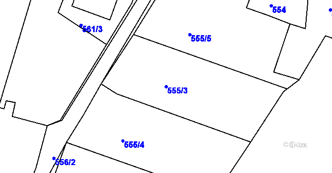 Parcela st. 555/3 v KÚ Březnice, Katastrální mapa