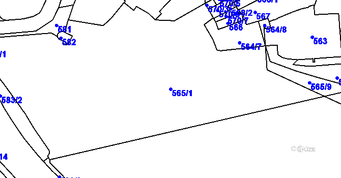 Parcela st. 565/1 v KÚ Březnice, Katastrální mapa