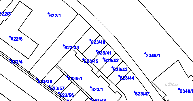 Parcela st. 623/41 v KÚ Březnice, Katastrální mapa