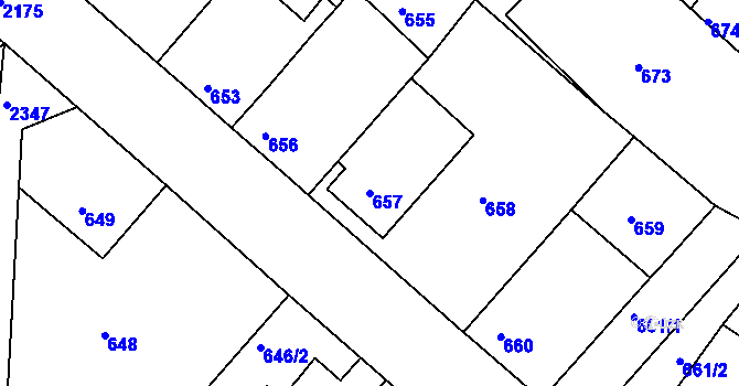 Parcela st. 657 v KÚ Březnice, Katastrální mapa