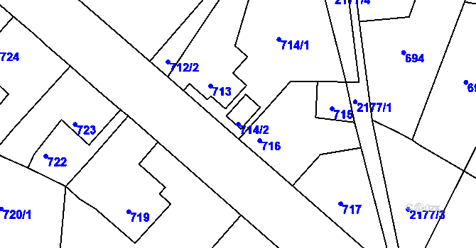 Parcela st. 714/2 v KÚ Březnice, Katastrální mapa
