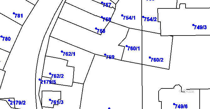 Parcela st. 759 v KÚ Březnice, Katastrální mapa