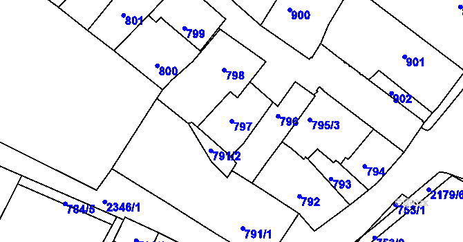 Parcela st. 797 v KÚ Březnice, Katastrální mapa