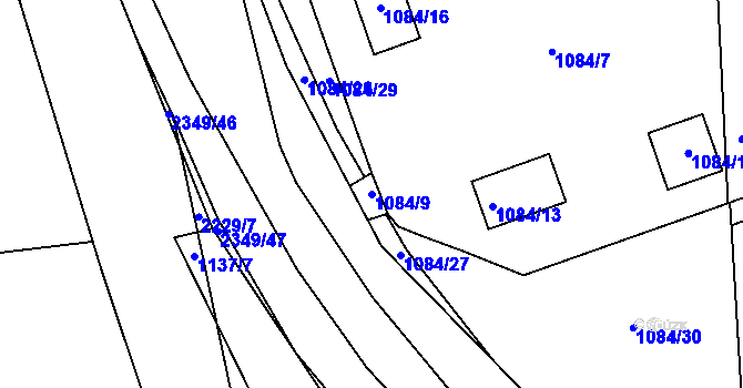 Parcela st. 1084/9 v KÚ Březnice, Katastrální mapa