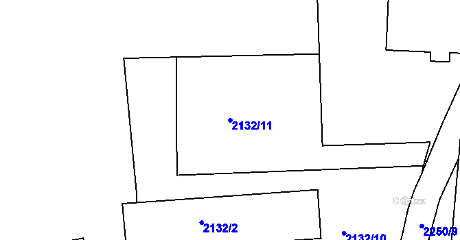 Parcela st. 2132/11 v KÚ Březnice, Katastrální mapa
