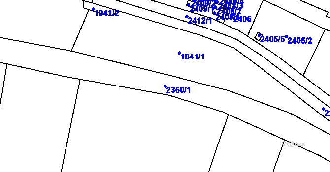Parcela st. 2360/1 v KÚ Březnice, Katastrální mapa