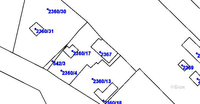 Parcela st. 2367 v KÚ Březnice, Katastrální mapa