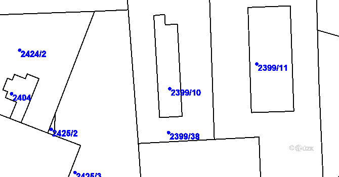 Parcela st. 2399/10 v KÚ Březnice, Katastrální mapa