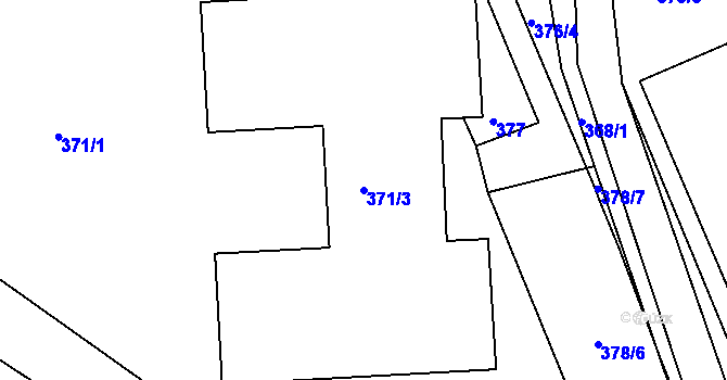 Parcela st. 371/3 v KÚ Březnice, Katastrální mapa