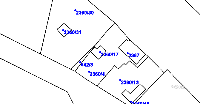 Parcela st. 2360/17 v KÚ Březnice, Katastrální mapa