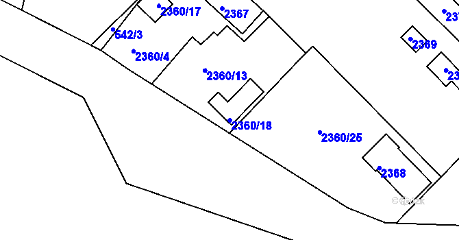 Parcela st. 2360/18 v KÚ Březnice, Katastrální mapa