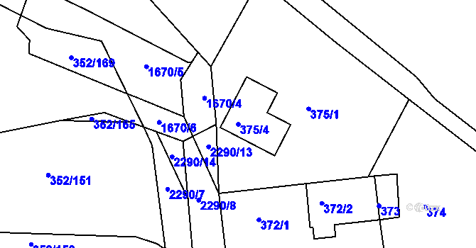 Parcela st. 375/4 v KÚ Březnice, Katastrální mapa
