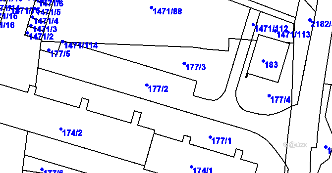 Parcela st. 177 v KÚ Březnice, Katastrální mapa