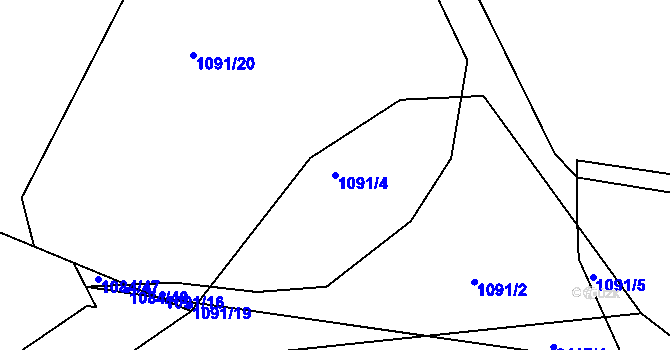 Parcela st. 1091/4 v KÚ Březnice, Katastrální mapa