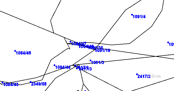 Parcela st. 1091/16 v KÚ Březnice, Katastrální mapa