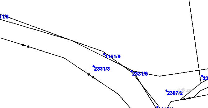 Parcela st. 1161/9 v KÚ Březnice, Katastrální mapa