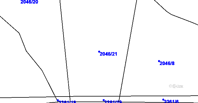 Parcela st. 2046/21 v KÚ Březnice, Katastrální mapa