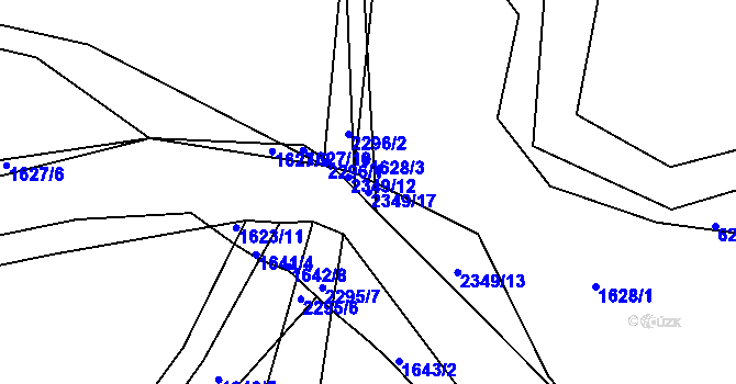 Parcela st. 2349/17 v KÚ Březnice, Katastrální mapa