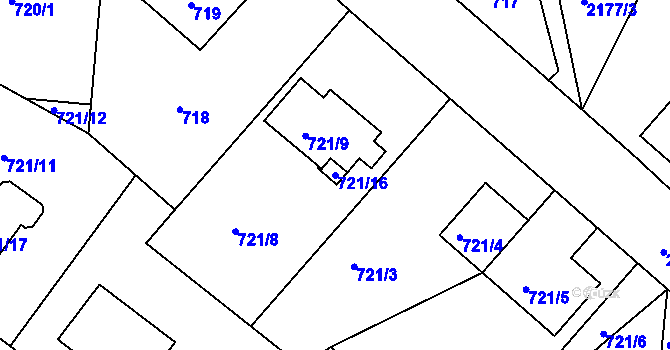 Parcela st. 721/16 v KÚ Březnice, Katastrální mapa