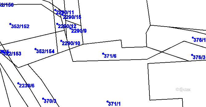 Parcela st. 371/6 v KÚ Březnice, Katastrální mapa