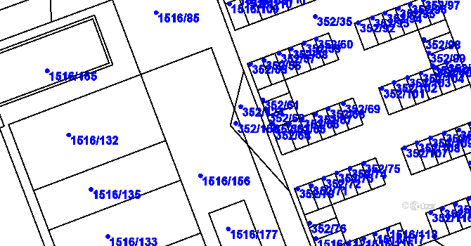 Parcela st. 352/168 v KÚ Březnice, Katastrální mapa