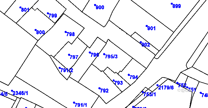 Parcela st. 795/3 v KÚ Březnice, Katastrální mapa
