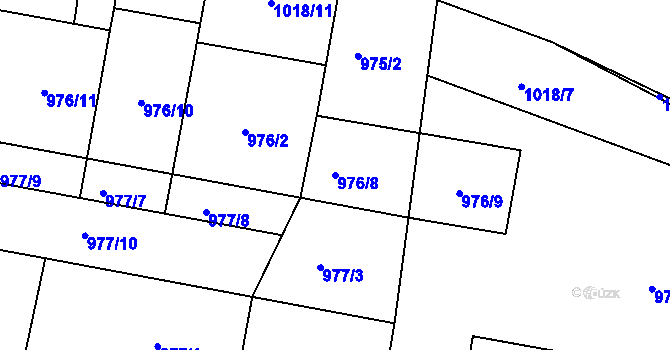Parcela st. 976/8 v KÚ Březnice, Katastrální mapa