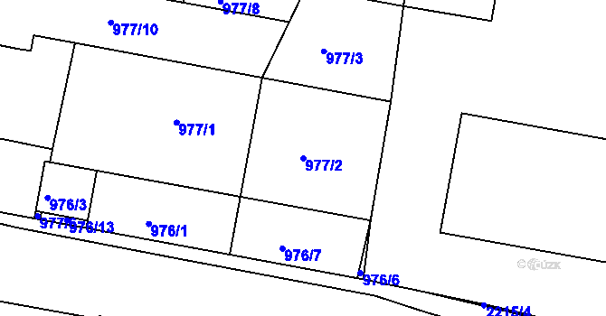 Parcela st. 977/2 v KÚ Březnice, Katastrální mapa