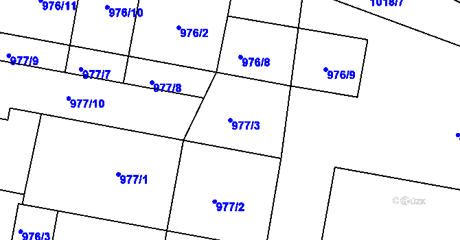 Parcela st. 977/3 v KÚ Březnice, Katastrální mapa