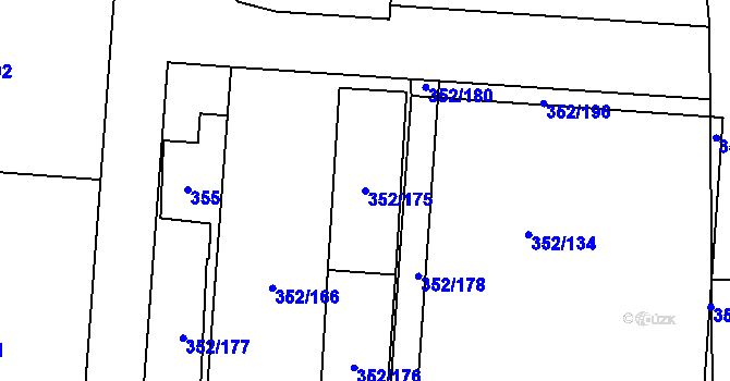 Parcela st. 352/175 v KÚ Březnice, Katastrální mapa