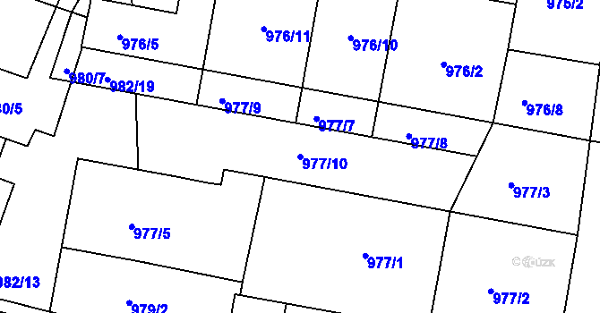 Parcela st. 977/10 v KÚ Březnice, Katastrální mapa