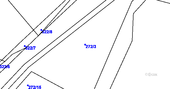 Parcela st. 272/3 v KÚ Přední Poříčí, Katastrální mapa