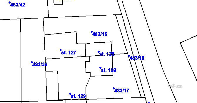 Parcela st. 126 v KÚ Březnice u Bechyně, Katastrální mapa