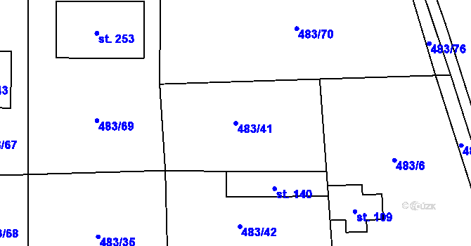 Parcela st. 483/41 v KÚ Březnice u Bechyně, Katastrální mapa