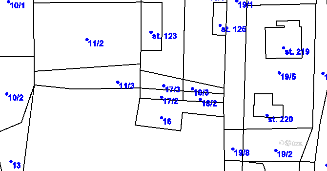 Parcela st. 17/3 v KÚ Březnice u Bechyně, Katastrální mapa
