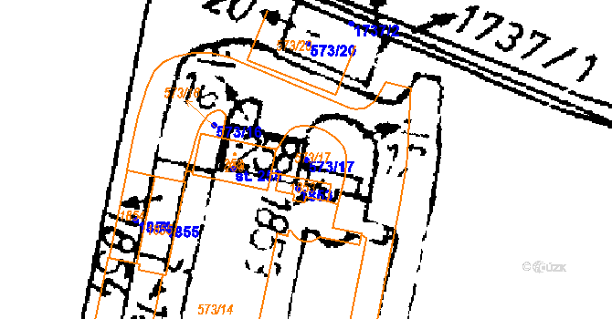 Parcela st. 573/17 v KÚ Březnice u Bechyně, Katastrální mapa