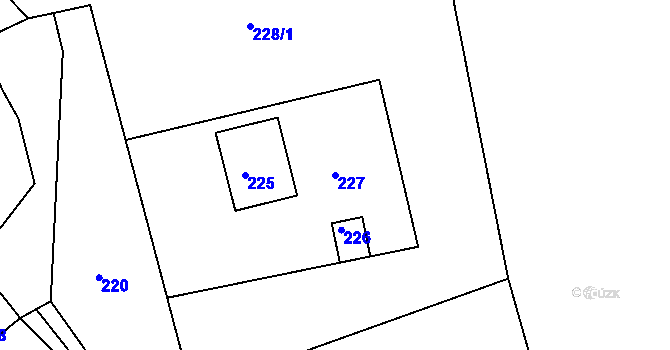 Parcela st. 227 v KÚ Březnice u Zlína, Katastrální mapa